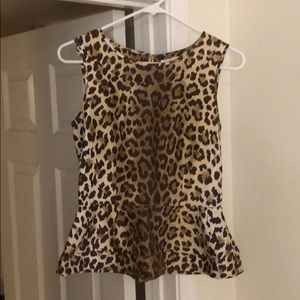 Kate Spade Leopard Peplum Top